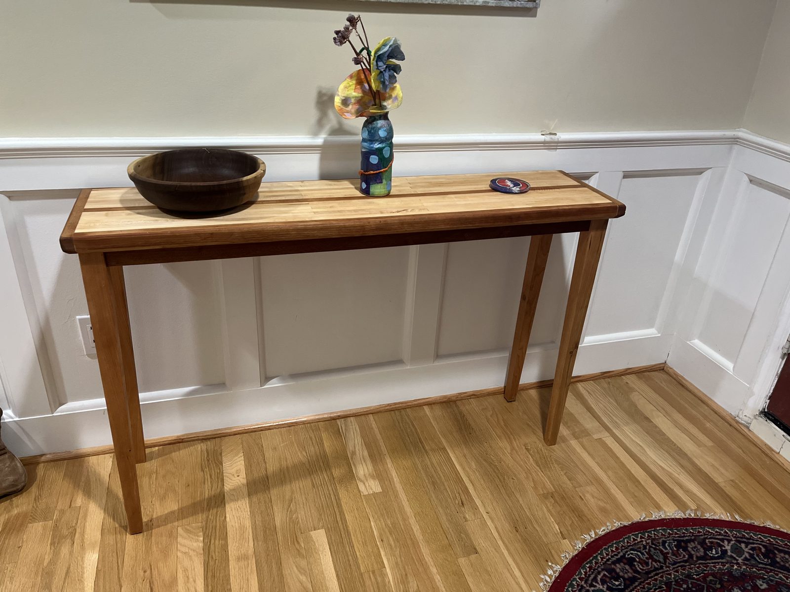 Cherry console hall table